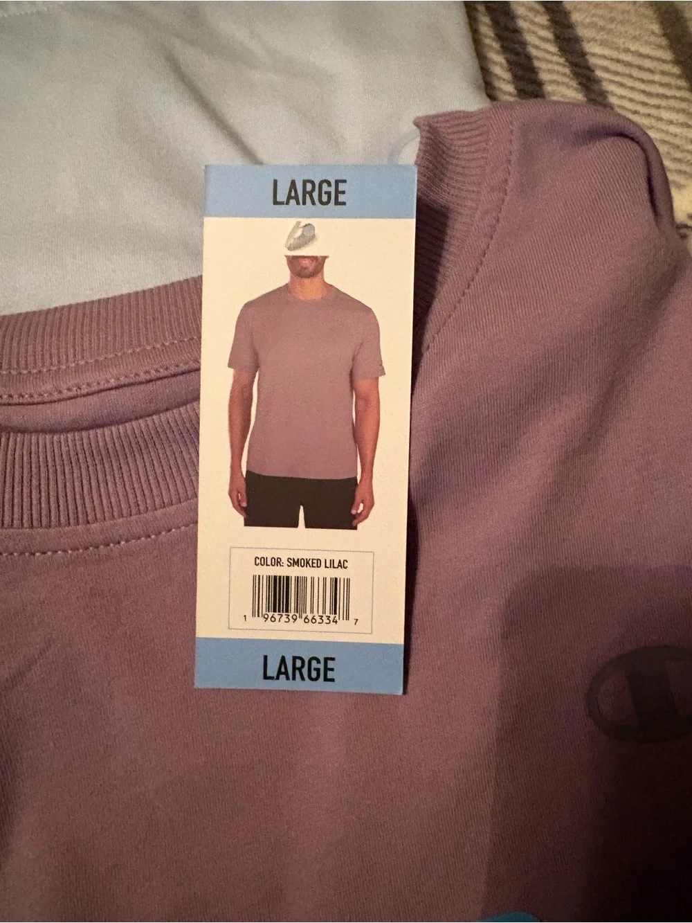 Champion men’s Short-Sleeve Tees in Peach, Light Blue & Lilac - Picture 3 of 3